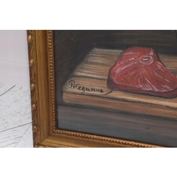 PAUL CEZANNE - MEMENTO MORI - Czaszka i Książka - STARY OBRAZ z FRANCJI