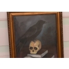 PAUL CEZANNE - MEMENTO MORI - Kruk Na Czaszkach - STARY OBRAZ z FRANCJI