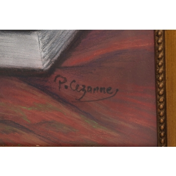 PAUL CEZANNE - MEMENTO MORI - Kruk Na Czaszkach - STARY OBRAZ z FRANCJI
