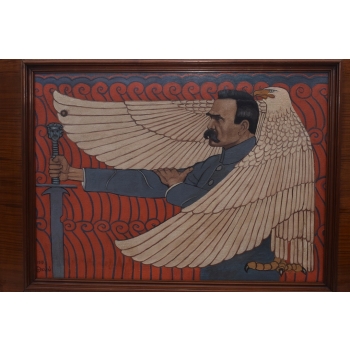 Portret Marszałek Józef Piłsudski - 1919 - Polski Stary Obraz Olejny