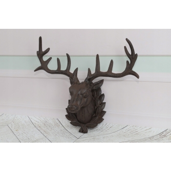 Jeleń - Poroże Jelenia - Dekoracja Ścienna - Figura z Żeliwa - Myśliwy