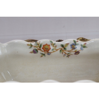 Porcelanowa Patera Secesja - Biała Misa - Róże Kwiaty - Dekoracja