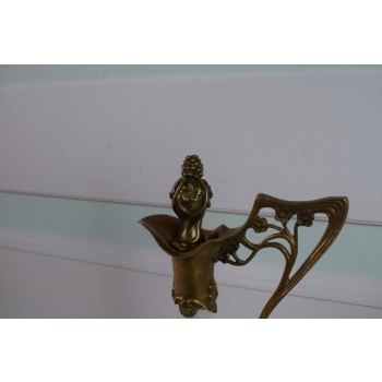 Porcelanowa Karafka Okuta Brązem - Secesja z Francji - Motyl - Prezent