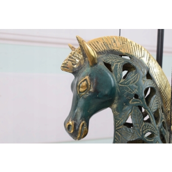 Koń na Huśtawce - Nowoczesna Zawieszana Figura - Konik Figura z Brązu