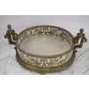 Porcelanowa Patera Secesja - Porcelana + Brąz - Biała Misa - Kwiaty Prezent
