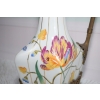 Biała Porcelanowa Karafka - Porcelana + Brąz - Secesja - Kwiaty - Dekoracja