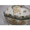 Biała Szkatuła Bomboniera - Porcelana - Kolorowe Kwiaty Owoce - Misa Ozdoba