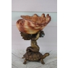 Porcelanowa Patera Muszla - Porcelana Brąz - Anioł Amor na Żółwiu - Ozdoba