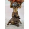 Porcelanowa Patera Muszla - Porcelana Brąz - Anioł Amor na Żółwiu - Ozdoba