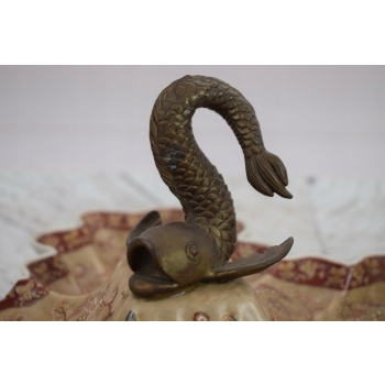 Porcelanowa Patera Na Owoce - Owocnik - Porcelana Zdobienia Brąz - Kwiaty