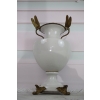 Biała Waza - Amfora Wazon na Kwiaty - Porcelana + Brąz - Ważka - Ozdoba