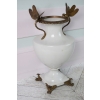 Biała Waza - Amfora Wazon na Kwiaty - Porcelana + Brąz - Ważka - Ozdoba