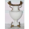Biała Waza - Amfora Wazon na Kwiaty - Porcelana + Brąz - Ważka - Ozdoba