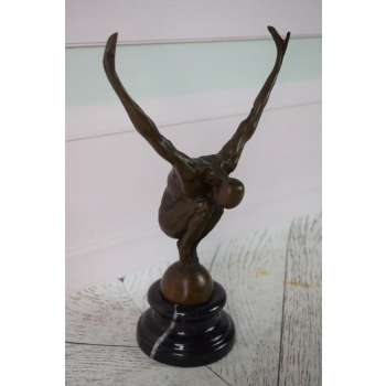 Pływak Nurek - akrobata - Prezent Vintage - Figura rzeźba z brązu - Unikat