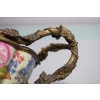 Kolorowa Patera Porcelanowa - Kwiaty - Wazon Amfora Porcelana + Brąz Ozdoba