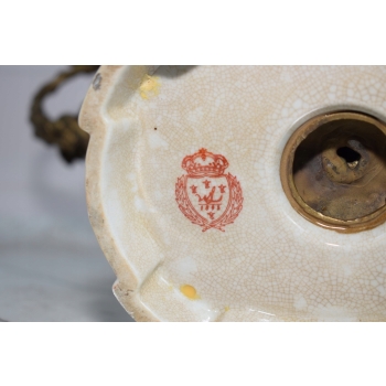 Kolorowa Patera Porcelanowa - Kwiaty - Wazon Amfora Porcelana + Brąz Ozdoba