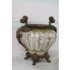 Kolorowy Wazon Porcelanowy - Waza Porcelana z Brązem - Smoki Lwy Dekoracja