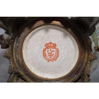 Kolorowy Wazon Porcelanowy - Waza Porcelana z Brązem - Smoki Lwy Dekoracja