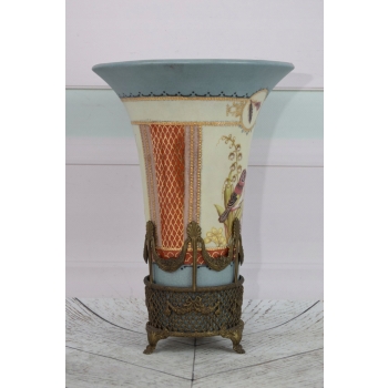 Pałacowy Porcelanowy Wazon - Waza - Porcelana + Brąz - Koliber - Prezent
