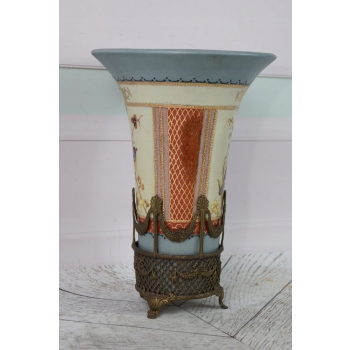 Pałacowy Porcelanowy Wazon - Waza - Porcelana + Brąz - Koliber - Prezent