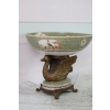 Patera Na Owoce - Porcelana + Brąz - Łabędź Kwiaty - Dekoracja Ozdoba Salon