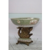 Patera Na Owoce - Porcelana + Brąz - Łabędź Kwiaty - Dekoracja Ozdoba Salon