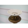 Biały Porcelanowy Świecznik - Porcelana + Brąz - Dekoracja Ozdoba - 65 cm