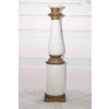 Biały Porcelanowy Świecznik - Porcelana + Brąz - Dekoracja Ozdoba - 65 cm
