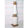 Biały Porcelanowy Świecznik - Porcelana + Brąz - Dekoracja Ozdoba - 65 cm