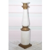 Biały Porcelanowy Świecznik - Porcelana + Brąz - Dekoracja Ozdoba - 65 cm