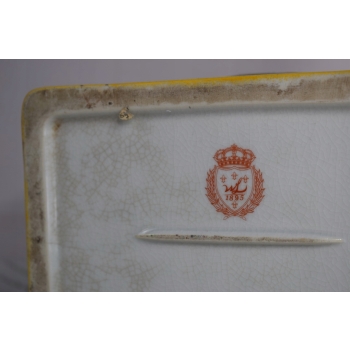 Muzealna Porcelanowa Szkatuła na Biżuterię - Żółta Porcelana + Brąz Ozdoba