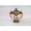 Biały Wazon Porcelanowy - Waza Porcelana z Brązem - Kogut Paw - Dekoracja