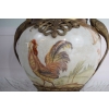 Biały Wazon Porcelanowy - Waza Porcelana z Brązem - Kogut Paw - Dekoracja