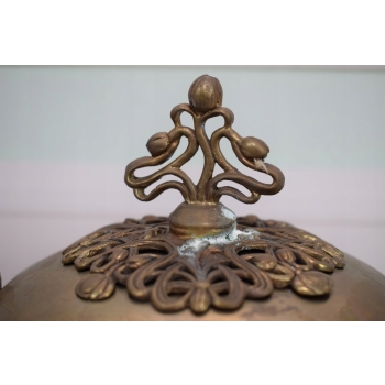 Biały Wazon Porcelanowy - Waza Porcelana z Brązem - Kogut Paw - Dekoracja