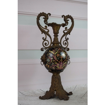 Nowoczesny Pałacowy Wazon Porcelanowy Porcelana + Brąz Secesja Smoki Ozdoba