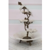 Piętrowa Porcelanowa Patera - Porcelana + Brąz - Papugi - Dekoracja Ozdoba