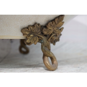 Piętrowa Porcelanowa Patera - Porcelana + Brąz - Papugi - Dekoracja Ozdoba