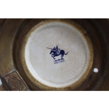 Muzealny Porcelanowy Wazon Amfora - Kwiaty Secesja Porcelana + Brąz Prezent