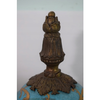Muzealny Porcelanowy Wazon Amfora - Kwiaty Secesja Porcelana + Brąz Prezent