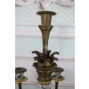 Pałacowy Świecznik z Porcelany - Secesja - Porcelana + Brąz - Kwiaty Ozdoba