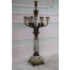 Pałacowy Świecznik z Porcelany - Secesja - Porcelana + Brąz - Kwiaty Ozdoba