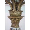 Pałacowy Świecznik z Porcelany - Secesja - Porcelana + Brąz - Kwiaty Ozdoba
