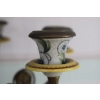Pałacowy Świecznik z Porcelany - Secesja - Porcelana + Brąz - Kwiaty Ozdoba