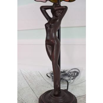 Lampa Witrażowa Styl Tiffany witraż Akt Kobiety Kolorowa Lampka Uszkodzona