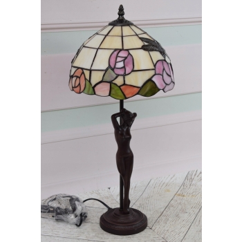 Lampa Witrażowa Styl Tiffany witraż Akt Kobiety Kolorowa Lampka Uszkodzona