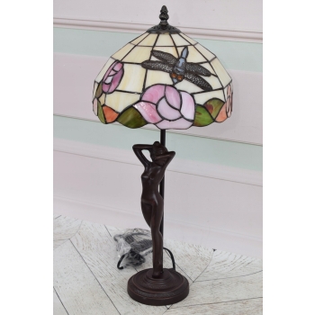 Lampa Witrażowa Styl Tiffany witraż Akt Kobiety Kolorowa Lampka Uszkodzona