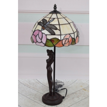 Lampa Witrażowa Styl Tiffany witraż Akt Kobiety Kolorowa Lampka Uszkodzona