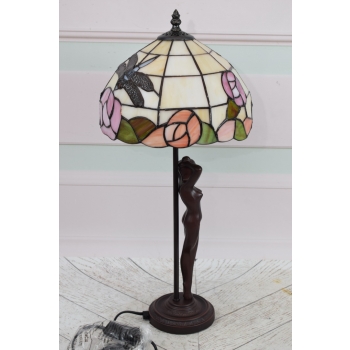 Lampa Witrażowa Styl Tiffany witraż Akt Kobiety Kolorowa Lampka Uszkodzona