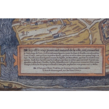Zabytkowa Mapa Paryża Francja - Historyczne Mapy - Grafika Ścienna Płótno