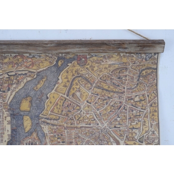 Zabytkowa Mapa Paryża Francja - Historyczne Mapy - Grafika Ścienna Płótno